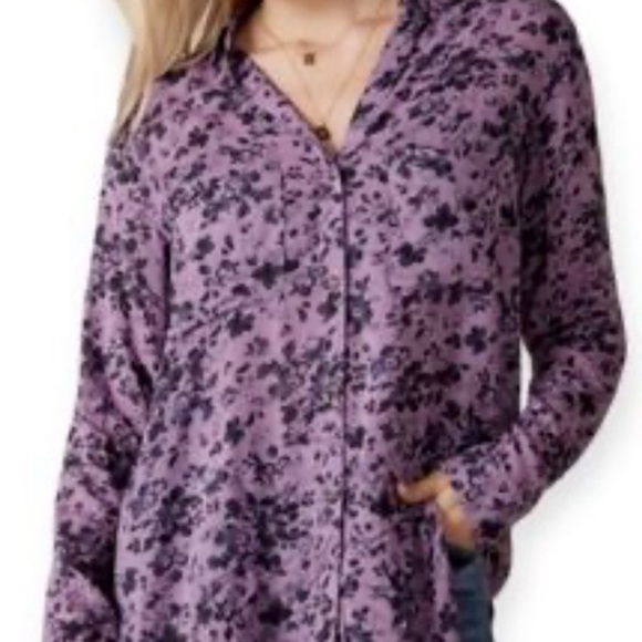 Pilcro Anthropologie Blouse Top Shirt Floral Romy Relaxed Button Oversized Linen - Picture 3 of 14